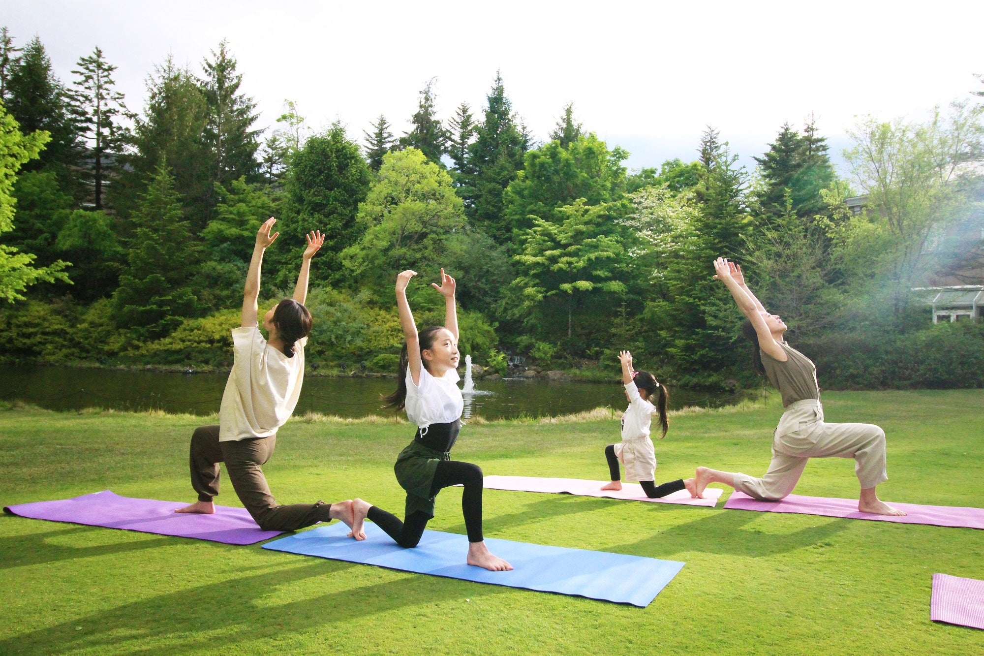 自然に囲まれたガーデンで大きく身体を動かしてリフレッシュ