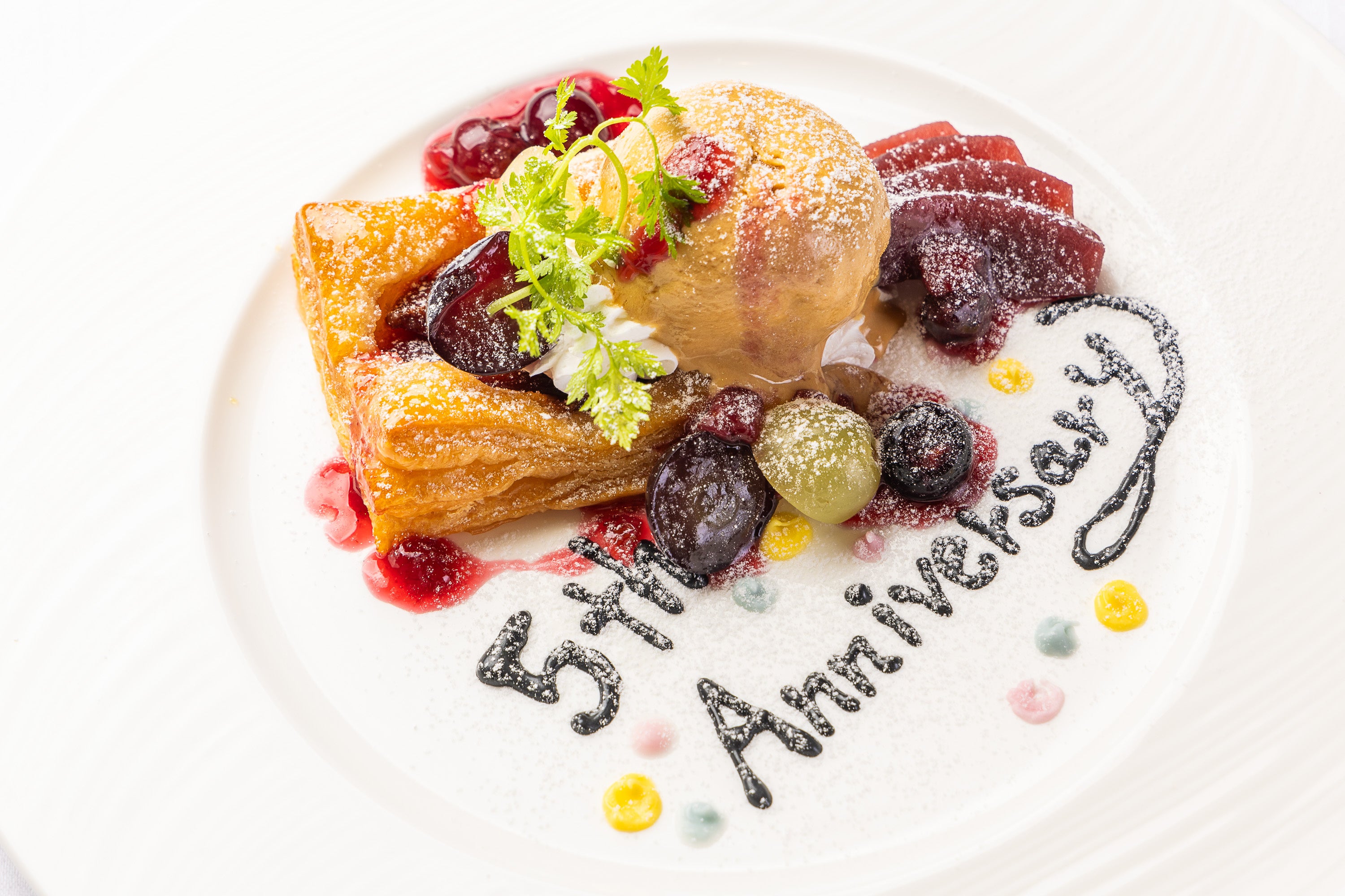 5周年記念デザートプレート