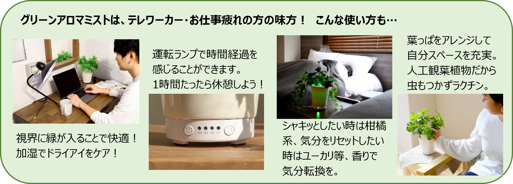 家電×観葉植物」2つを合体させた新提案植物からアロマが噴き出す