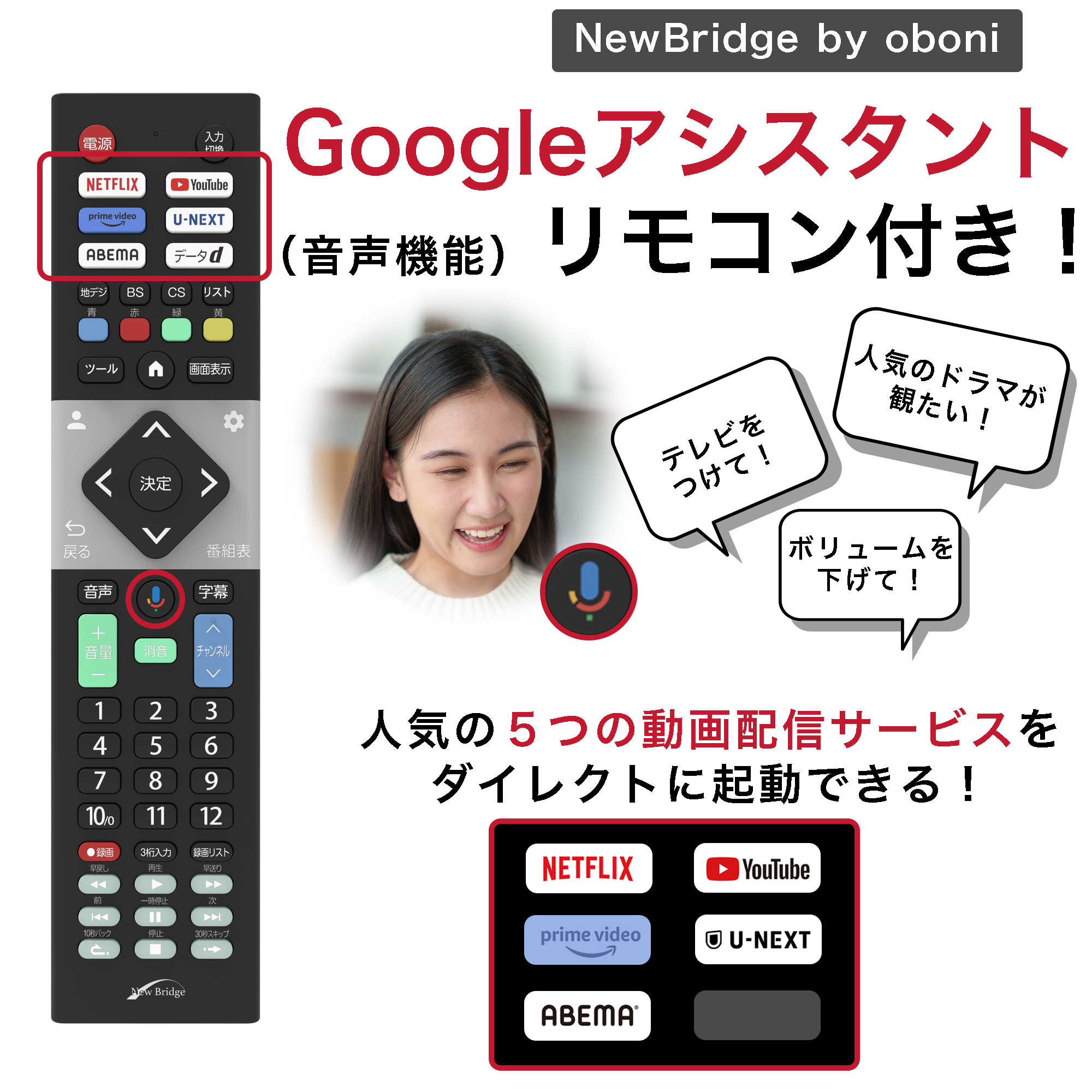NewBridge新製品 お好みのインターネット動画やテレビ番組を声だけで