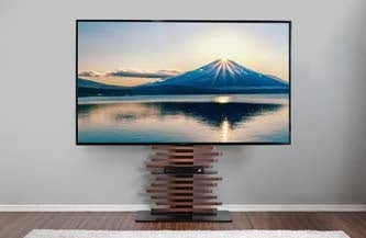 90インチ対応テレビスタンドが続々登場！天然木の装飾が美しい