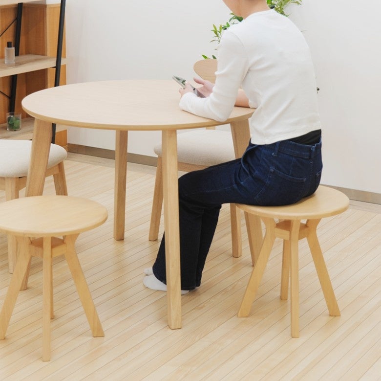 サイドテーブル・スツール サイドテーブルになる スツール 天然木 4脚セット 完成品