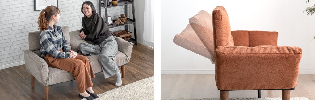 ふわもこ！リクライニングソファ　ブラウン ふわもこ！リクライニングソファ ブラウン ふわもこ！リクライニング