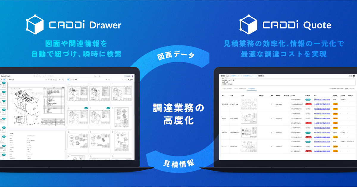 図面、見積、受発注等のデータを繋ぎ、調達業務の高度化を実現
