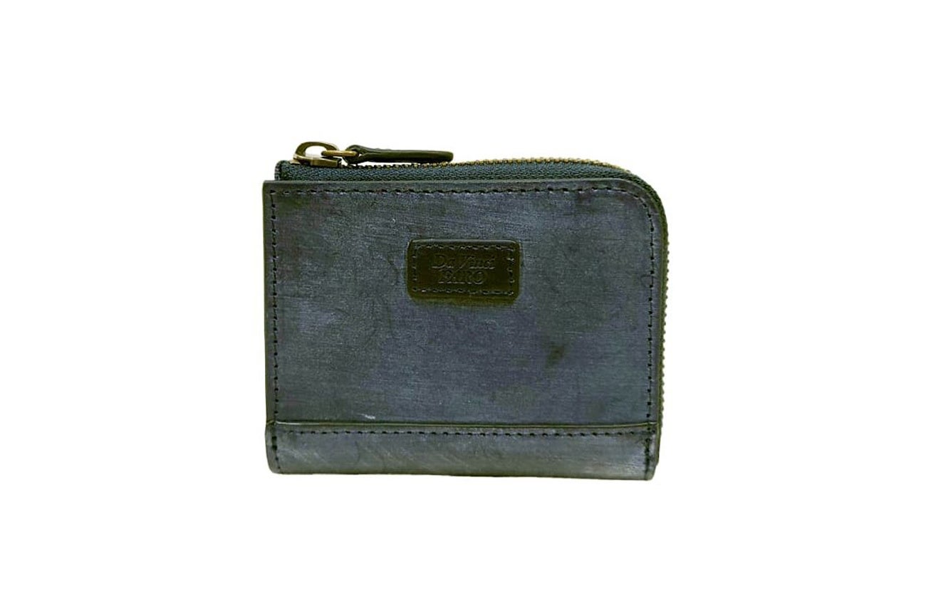 ダヴィンチファーロのコレクション「BRIGHTON Oak Bark L-zip Bi fold wallet」navy