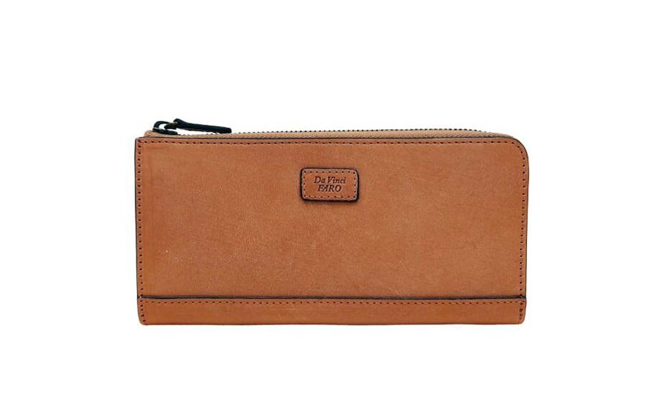 ダヴィンチファーロのコレクション「BRIGHTON Oak Bark L-zip Long wallet (wide type)」BROWN