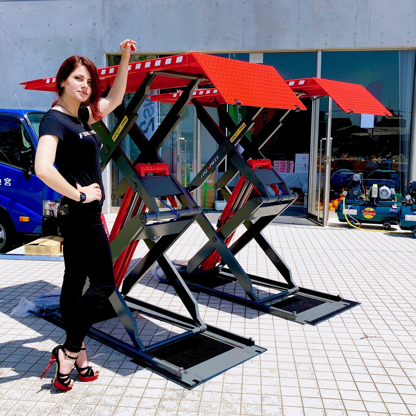 【台数限定キャンペーン】自動車整備用リフト ファインピース(FINE PIECE)PL-S351 薄型シザースリフト(120mm)3.5t ...