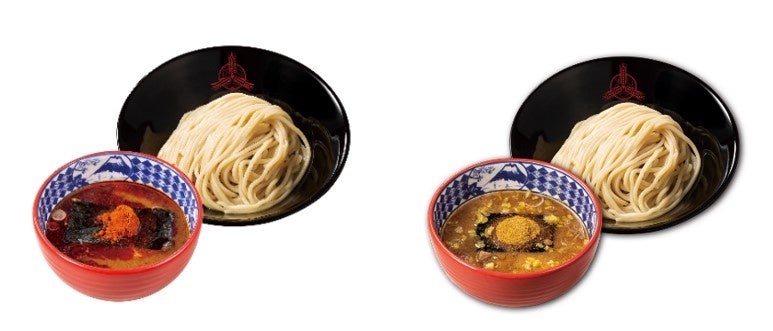 ※画像左『灼熱つけ麺』　画像右『黄金灼熱つけ麺』