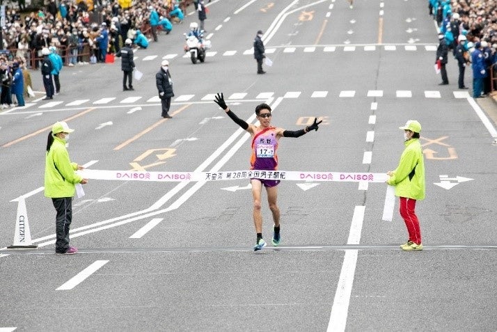 駅伝ゴール地点の様子