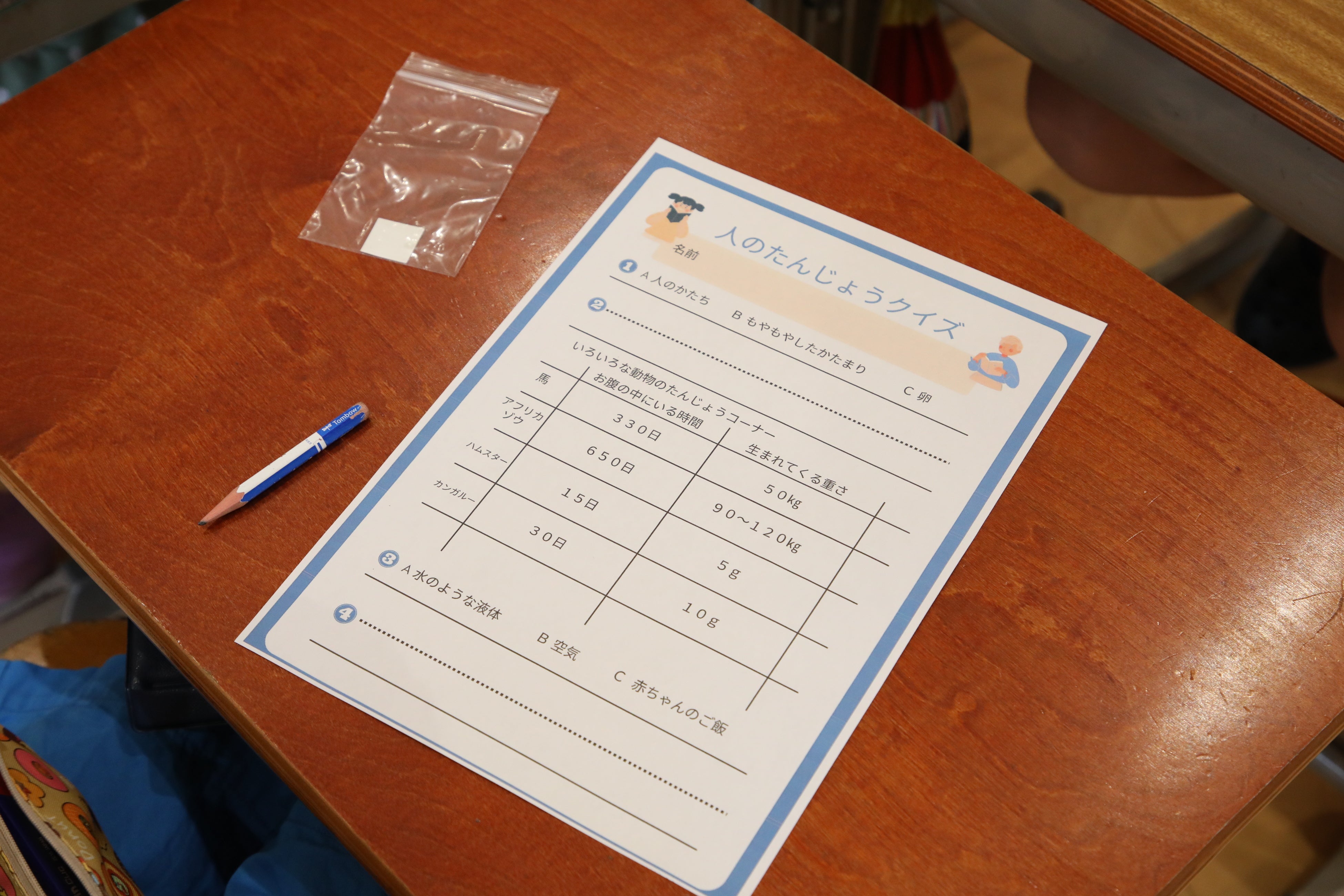 クイズ形式で命の誕生についてわかりやすく学びました