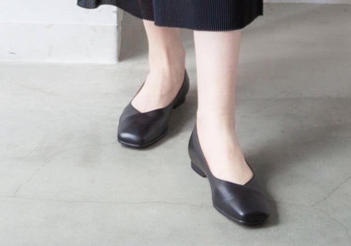 未使用 Factelier ファクトリエ フラットパンプス ラムレザー ブラック 未使用 Factelier ファクトリエ フラットパンプス ラムレザー ブラック