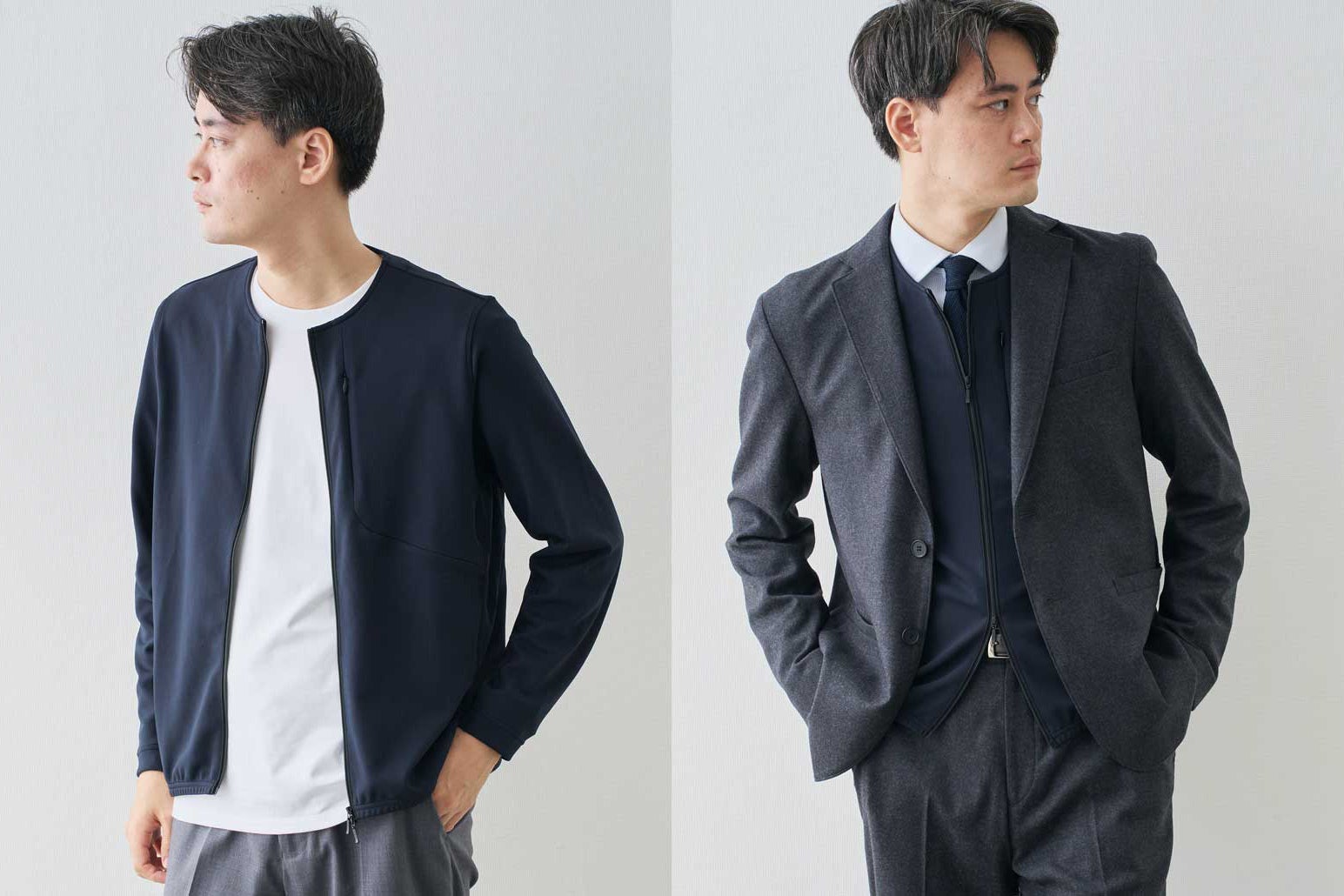 【BLUE BLUE】ミリタリー由来のライトジャーマンクロスで仕立てたワークブレザー&2タックトラウザーズ