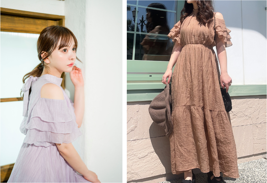 Chouette latte 限定色のワンピース