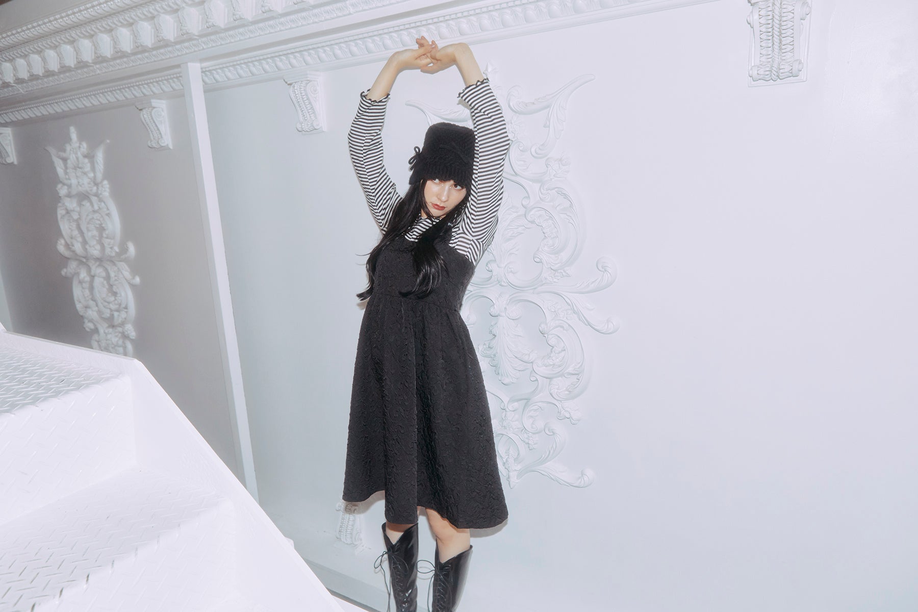 Chouette latte AWコレクション2way dressのCHATON