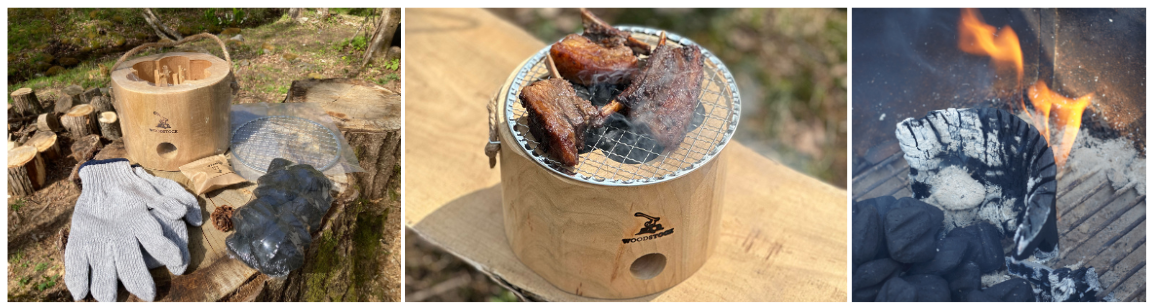 即 BBQ・即 撤収のウッドグリルの使用写真