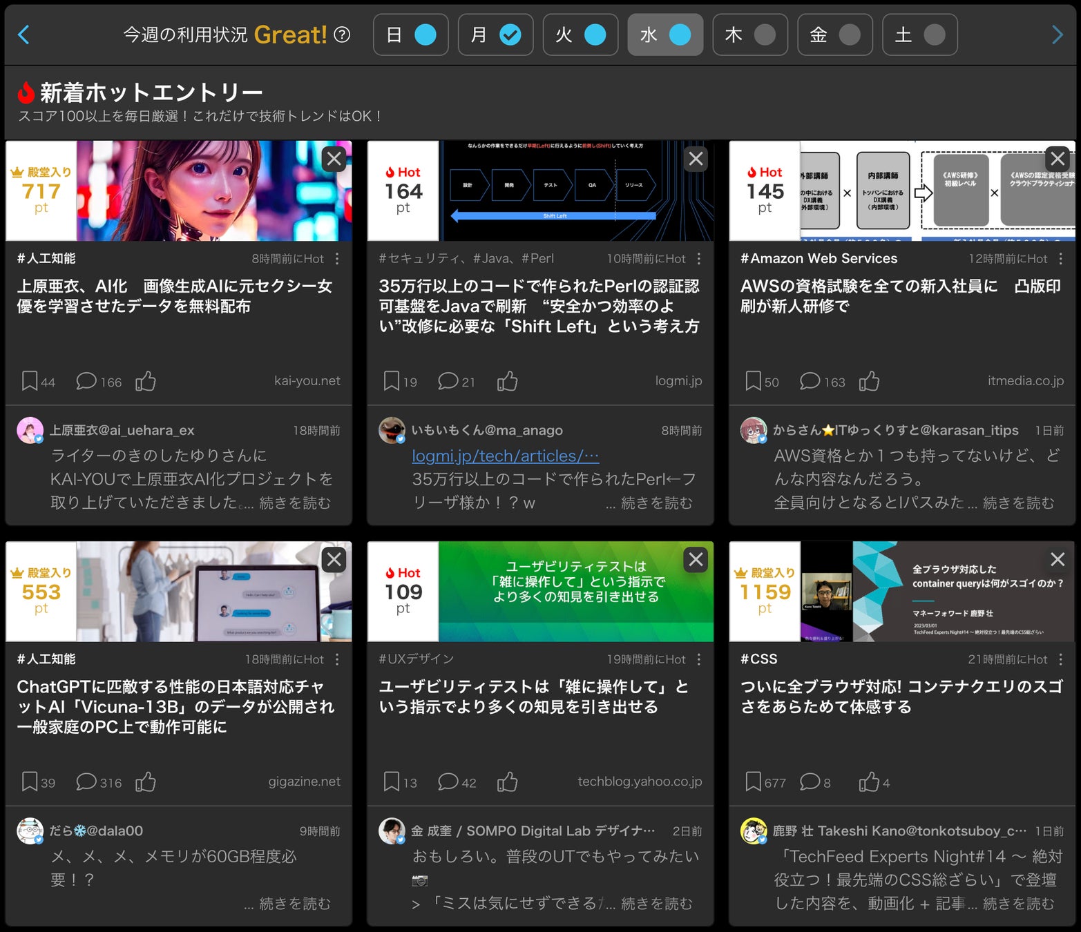 ホットエントリー