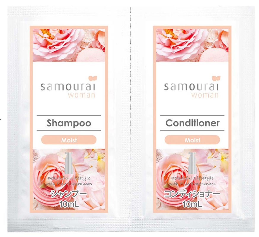 サムライウーマン ヘアケア　1day　トライアル　モイスト　シャンプー、コンディショナー　各10ｍL 110円（税込）