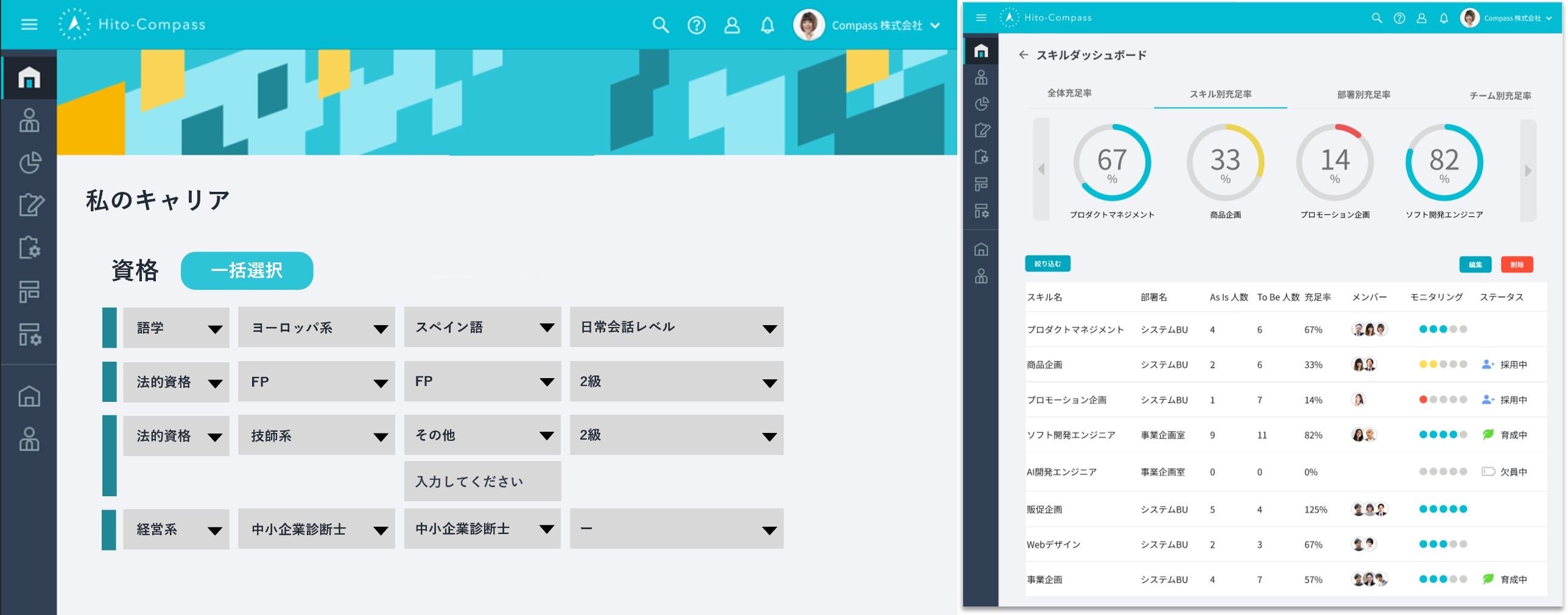 プリセットのスキルを網羅し、スキルの定量化をサポート
