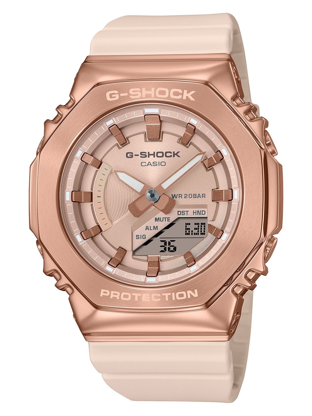【G-SHOCK】 ホワイト×ピンクゴールド 新作】G-SHOCK WOMEN☆ピンクゴールドやピンクベージュが華やか