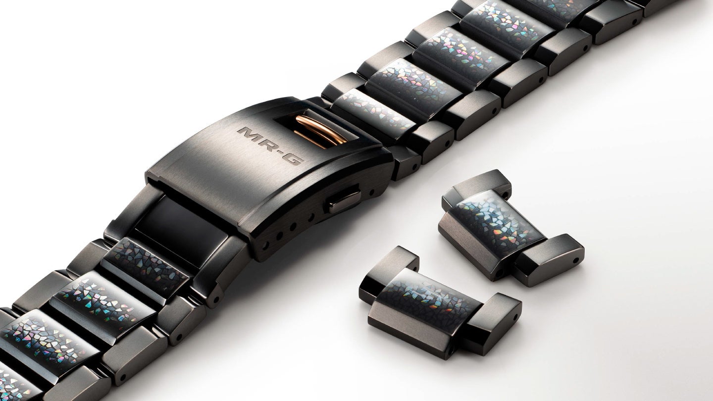 鞘の意匠をイメージした 青貝テクスチャーバンド