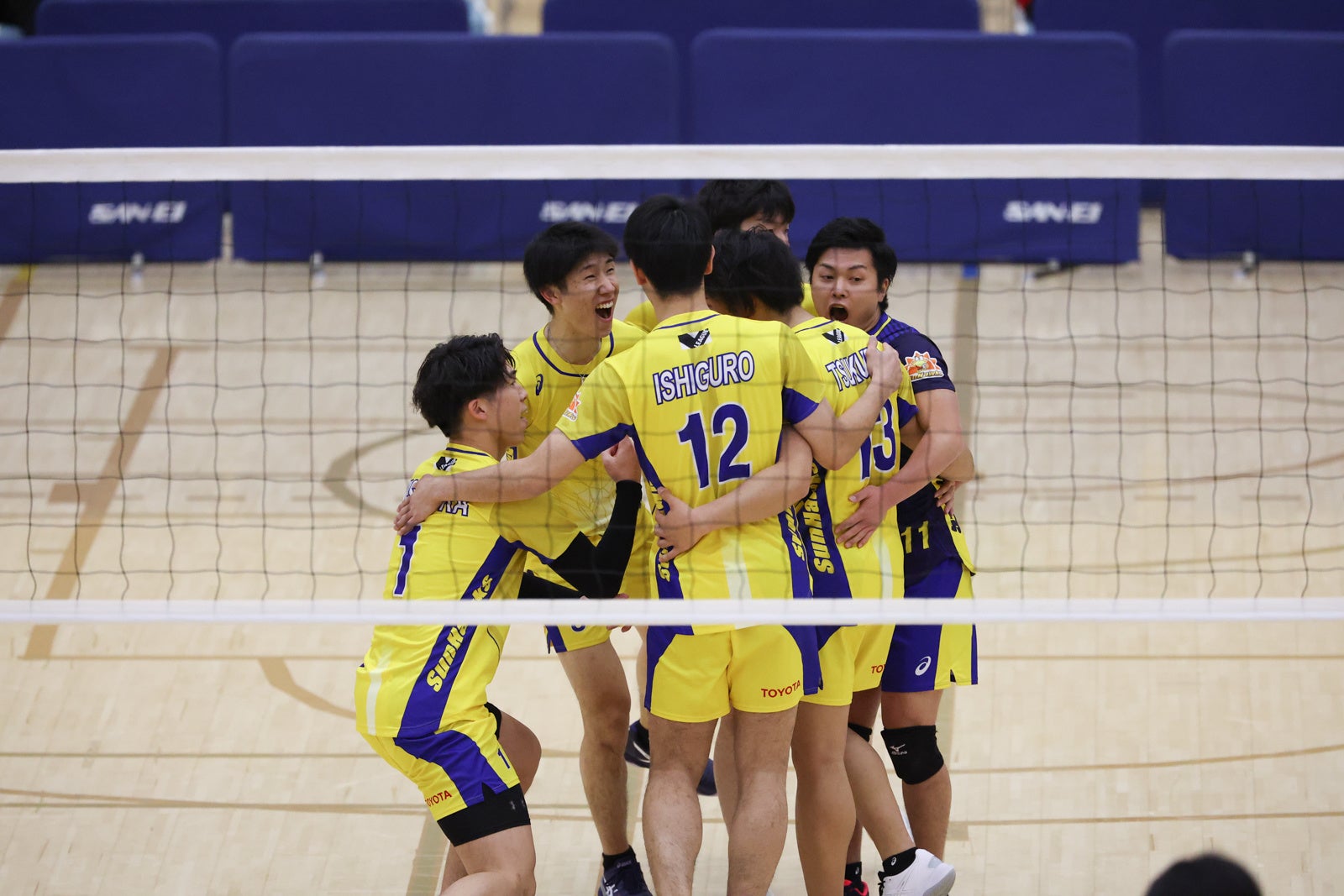 同じ勝敗数のつくばに勝利したトヨタ自動車 1月16日 第1セット