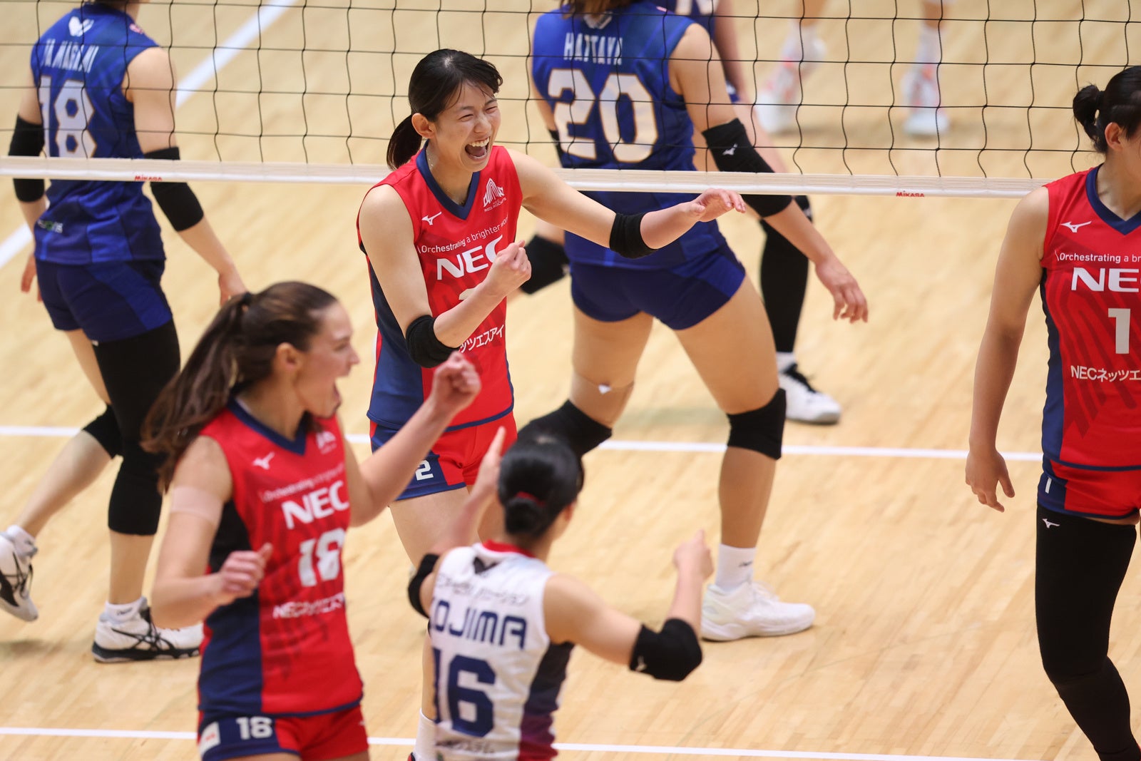 チームを鼓舞し、勝利へ貢献するNEC・古賀紗理那 1月30日 対トヨタ車体戦