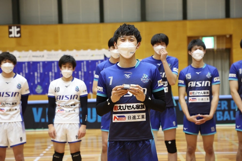 最高殊勲選手賞を受賞したアイシン・久保下航平 3月13日