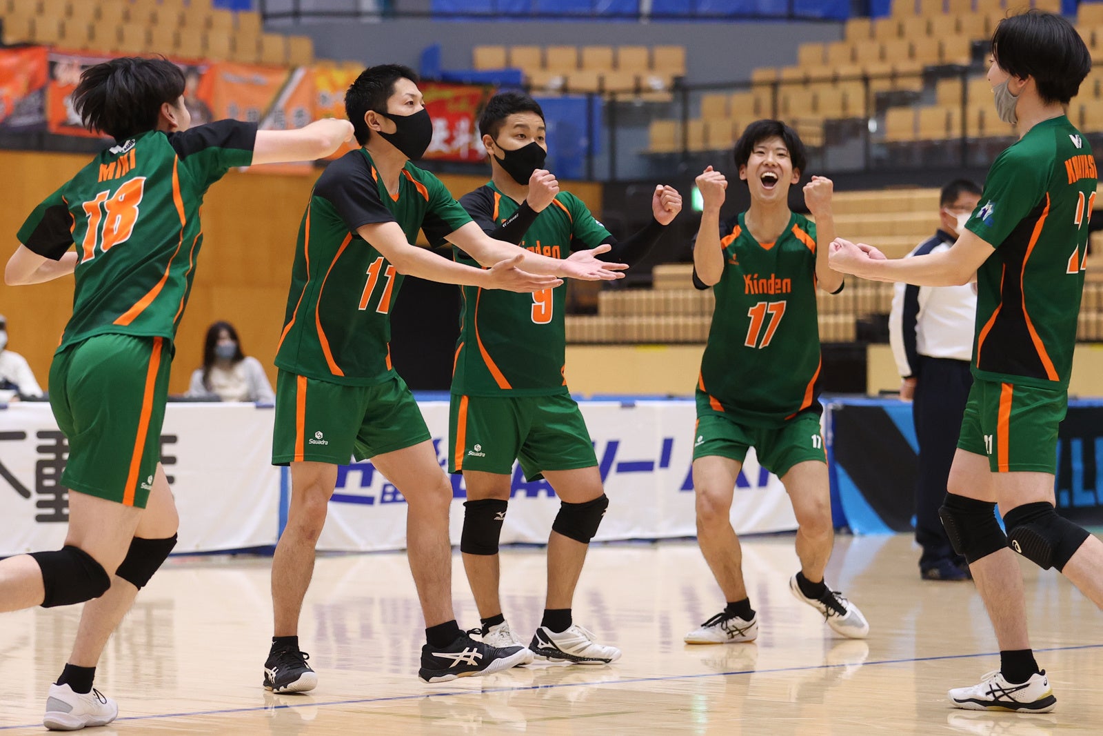 4位の埼玉に勝利して順位を上げた10位きんでん 3月13日 第3セット