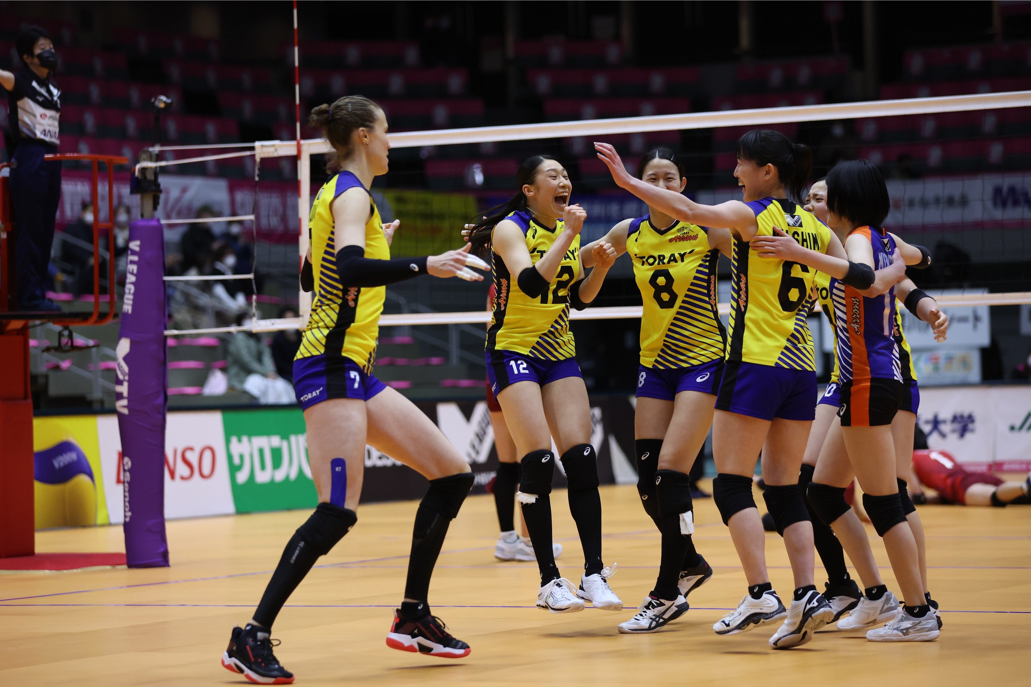 埼玉上尾に勝利した東レ 写真は3月20日 対トヨタ車体