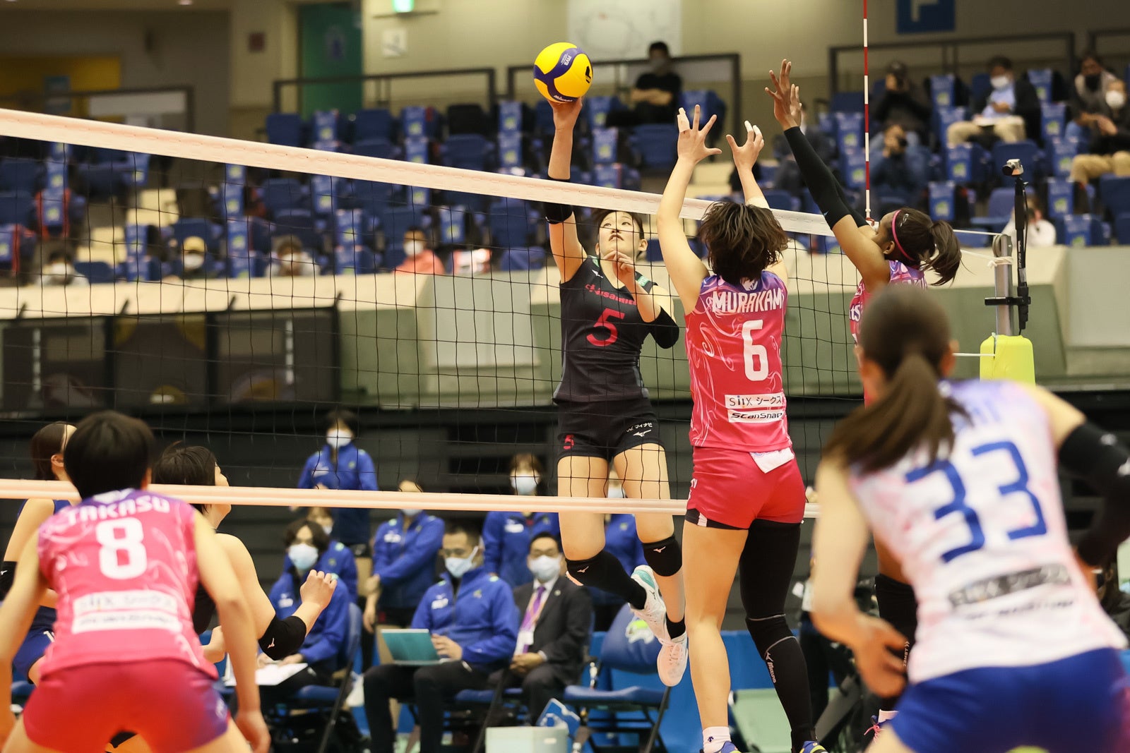 スパイクで19得点をあげた久光・井上愛里沙　3月25日 対PFU戦 第3セット