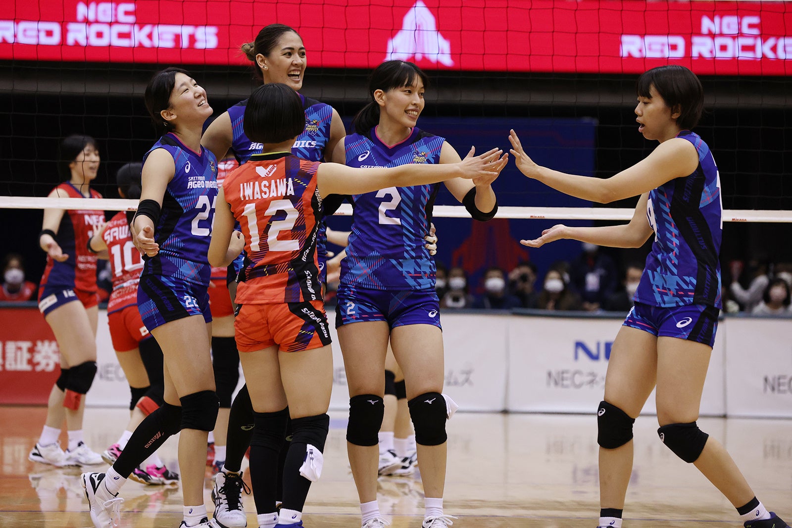 4勝0敗失セット0で単独首位を走る埼玉上尾メディックス 写真は2022年10月30日 対NECレッドロケッツ戦