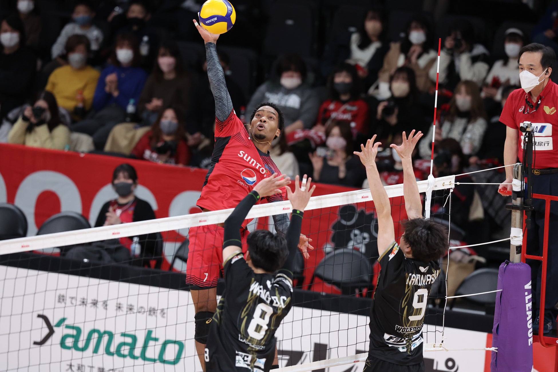 攻守共に活躍し勝利に貢献したサントリー・デアルマスアライン 写真は1月7日 対WD名古屋戦