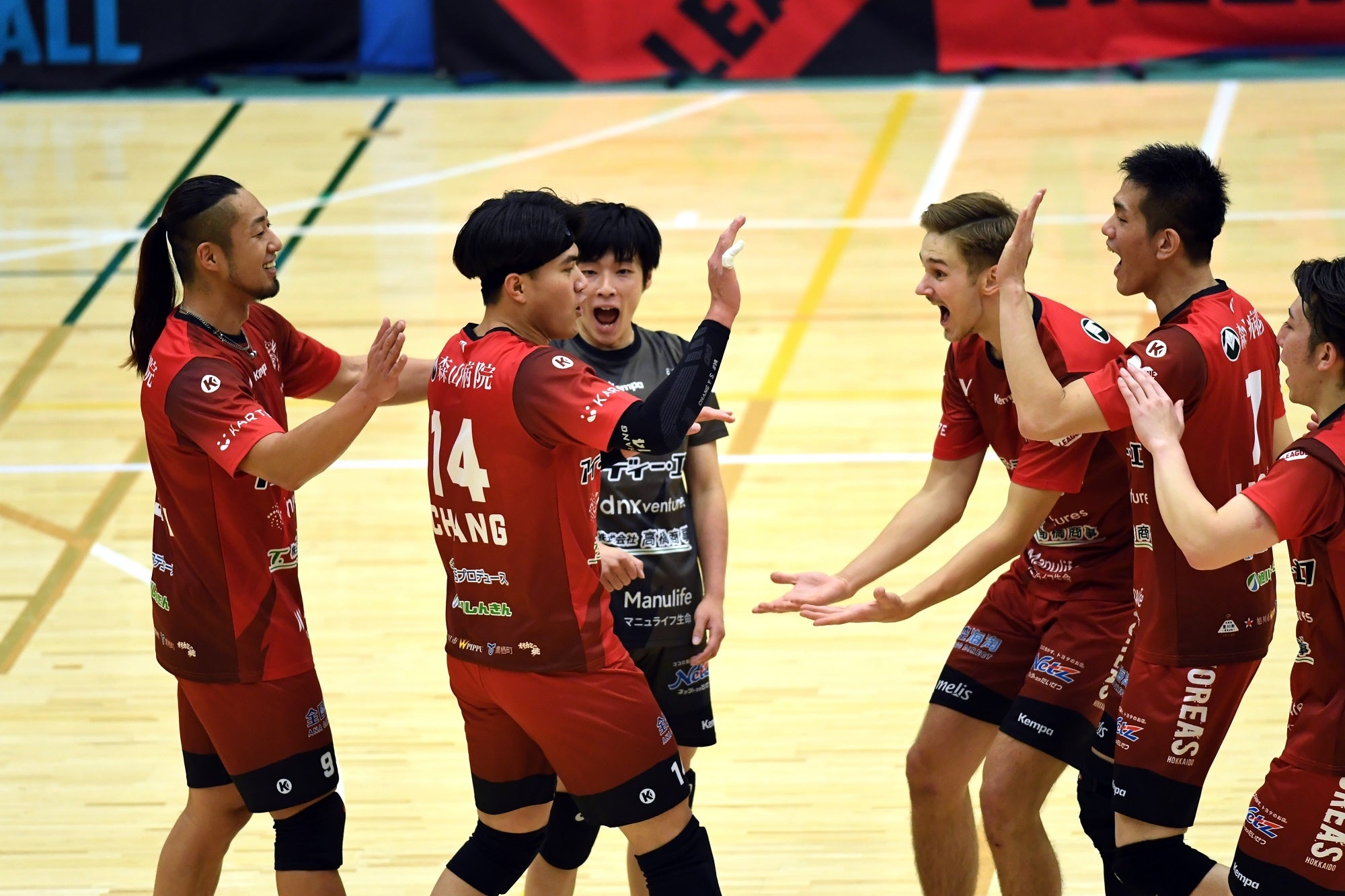 きんでんに勝利し首位をキープしたヴォレアス北海道 写真は22年11月5日 対大同特殊鋼