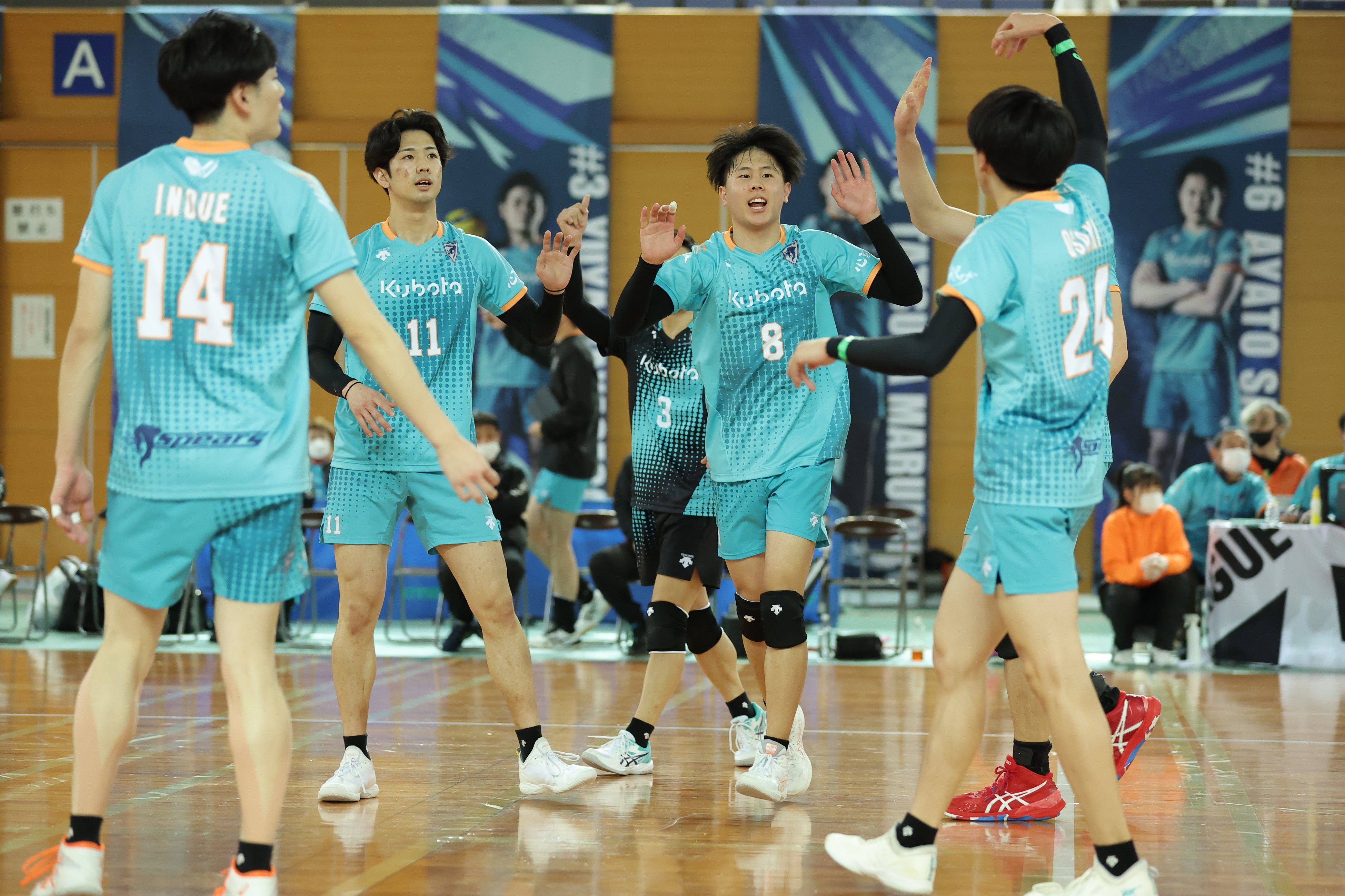 上位の奈良にストレート勝ちしたクボタ 写真は1月14日 対奈良戦