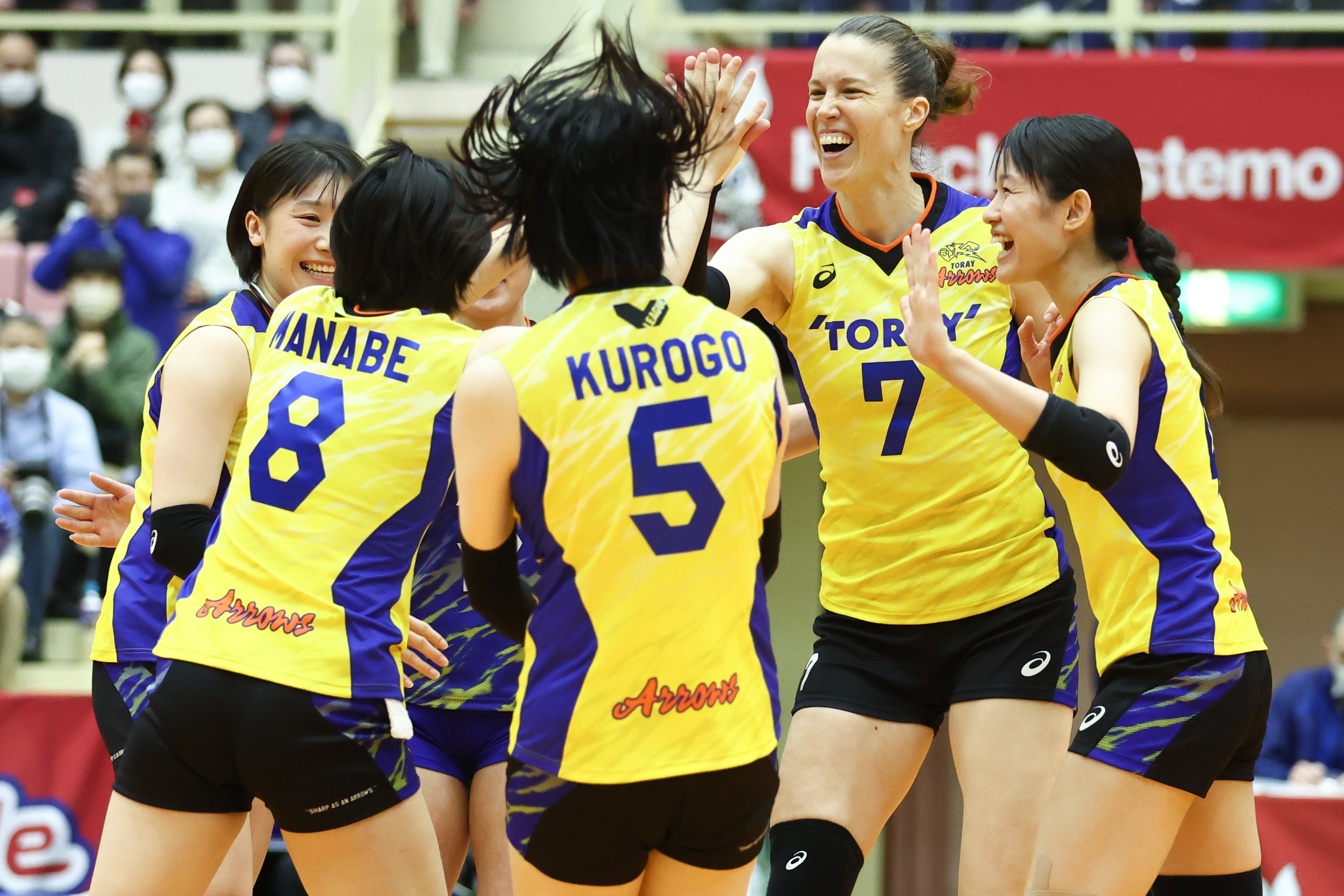 週末2連勝で優勝を決めた東レアローズ 写真は3月11日対PFU戦