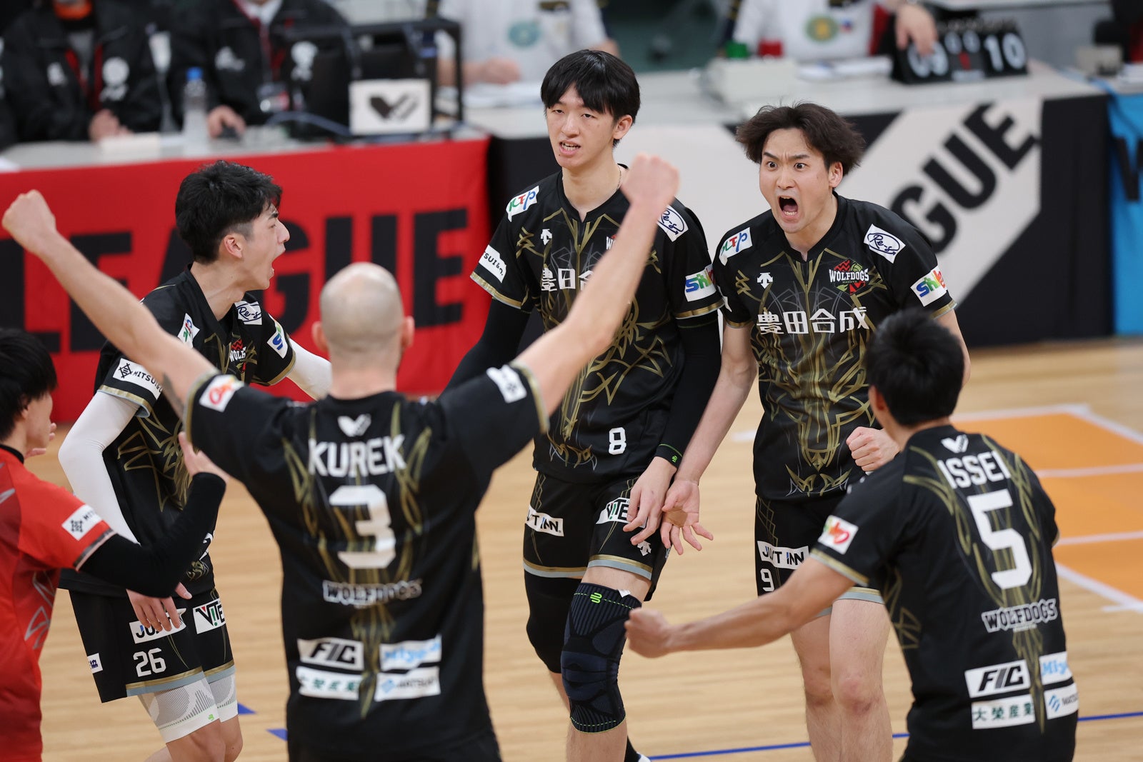 優勝を決めたウルフドッグス名古屋 写真は2月18日 対大分三好