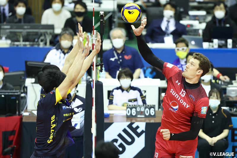 ファイナルへ1位通過に貢献したサントリー・ムセルスキー 4月16日 対WD名古屋戦 第1セット