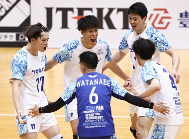 VC長野に勝利しファイナルステージ最後の1枠を勝ち取った東レ 写真は2月18日 対JT広島戦
