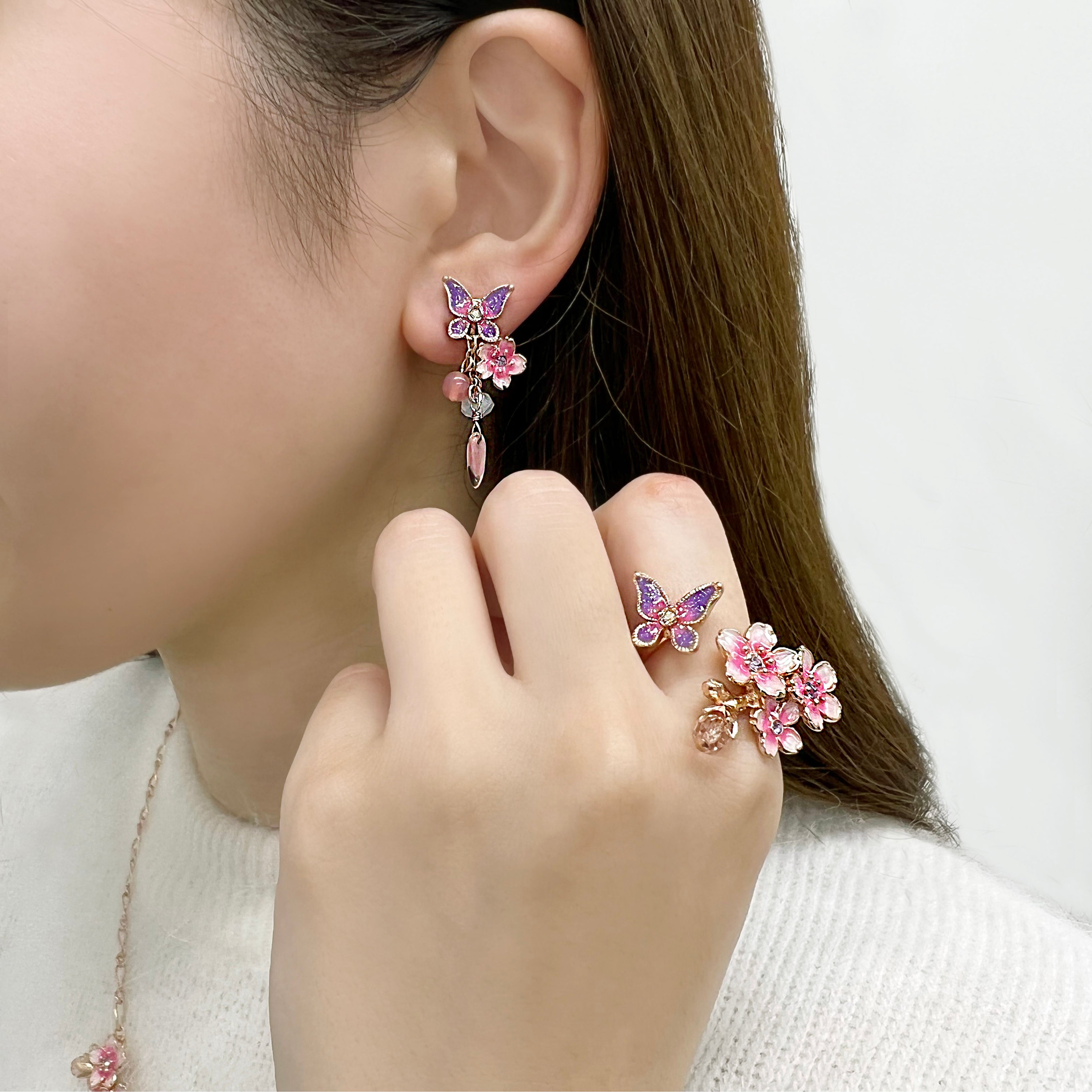 【ANNA SUI】即対応 夜桜モチーフ イヤリング ANNA SUI】即対応 夜桜モチーフ イヤリング (ANNA SUI