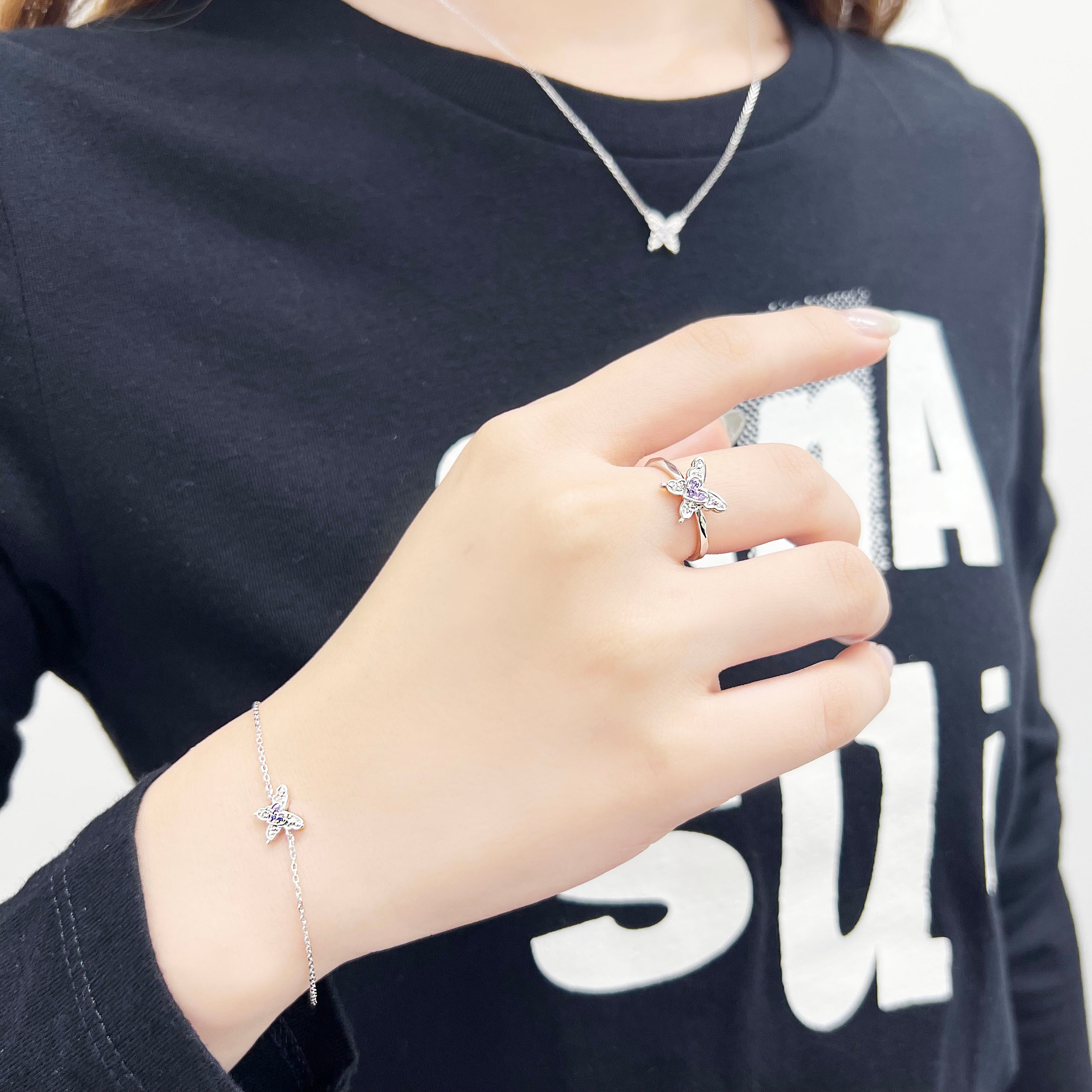 ANNA SUI★蝶と花のバングル 蝶モチーフ ブレスレット SAMB0852LSXB | ANNA SUI
