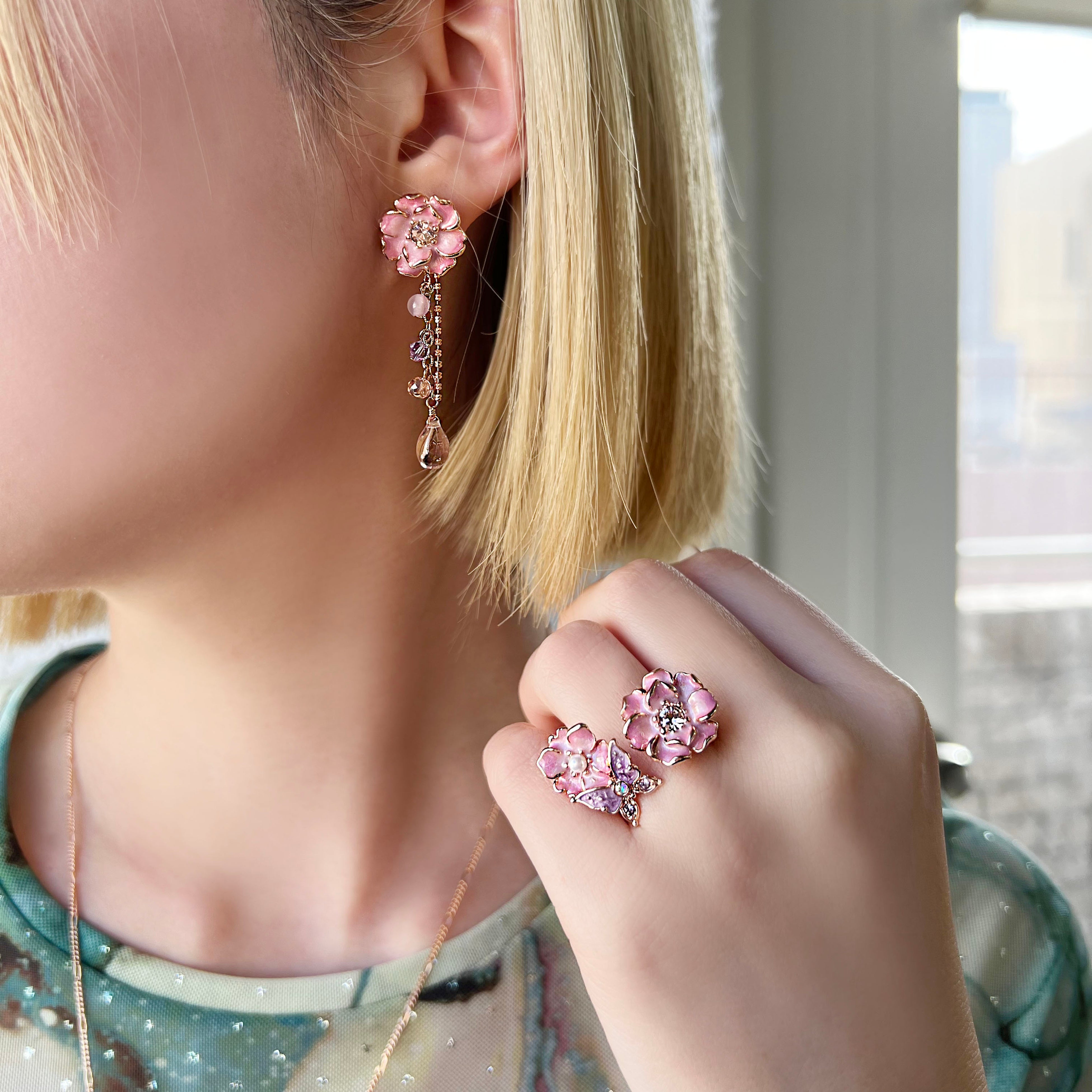 【ANNA SUI】即対応 夜桜モチーフ ピアス ANNA SUI ピアス 夜桜と蝶モチーフ レディース : ZOZOTOWN Yahoo