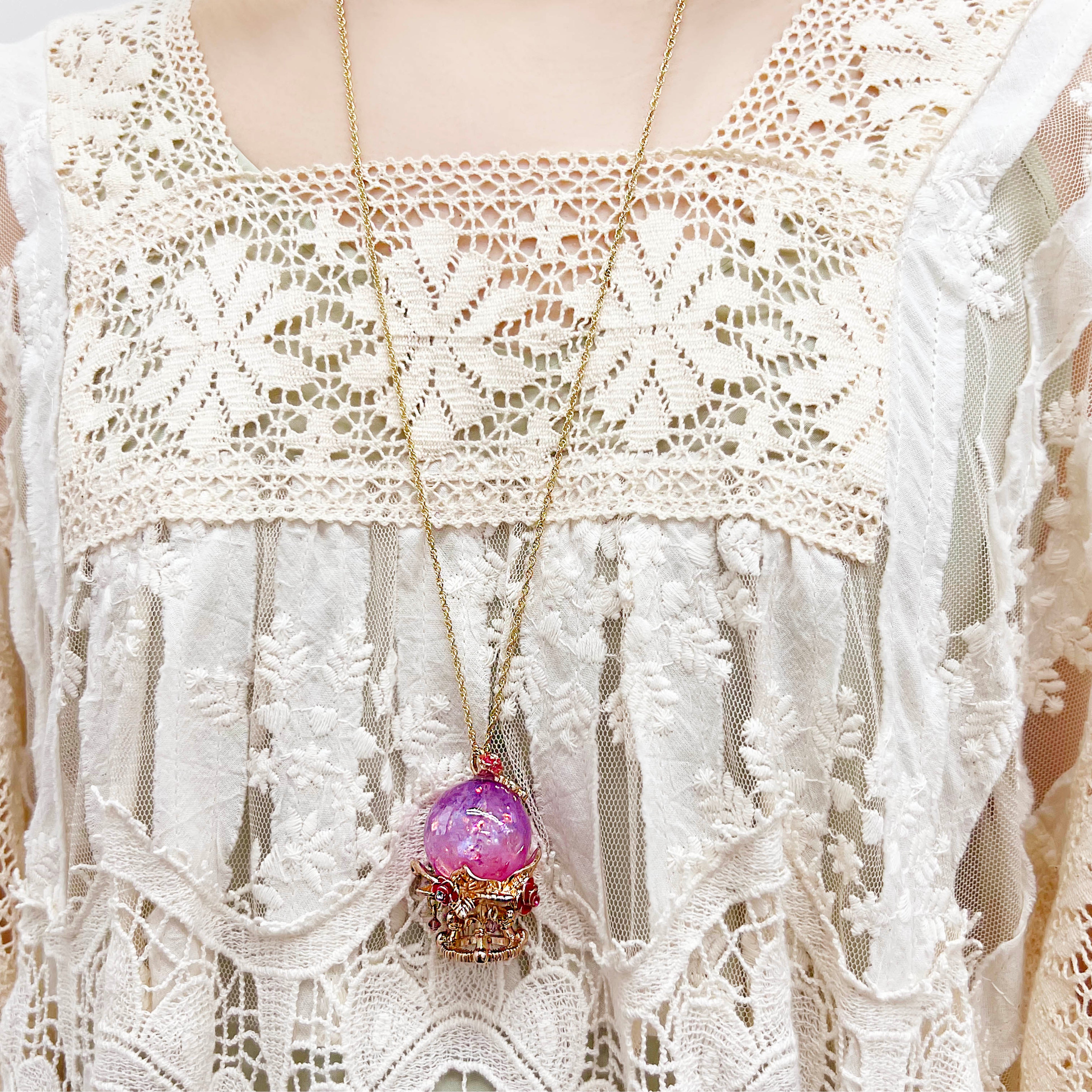ANNA SUI 水晶玉モチーフ ネックレス ブルー ANNA SUI 水晶玉モチーフ ネックレス ブルー - メルカリ