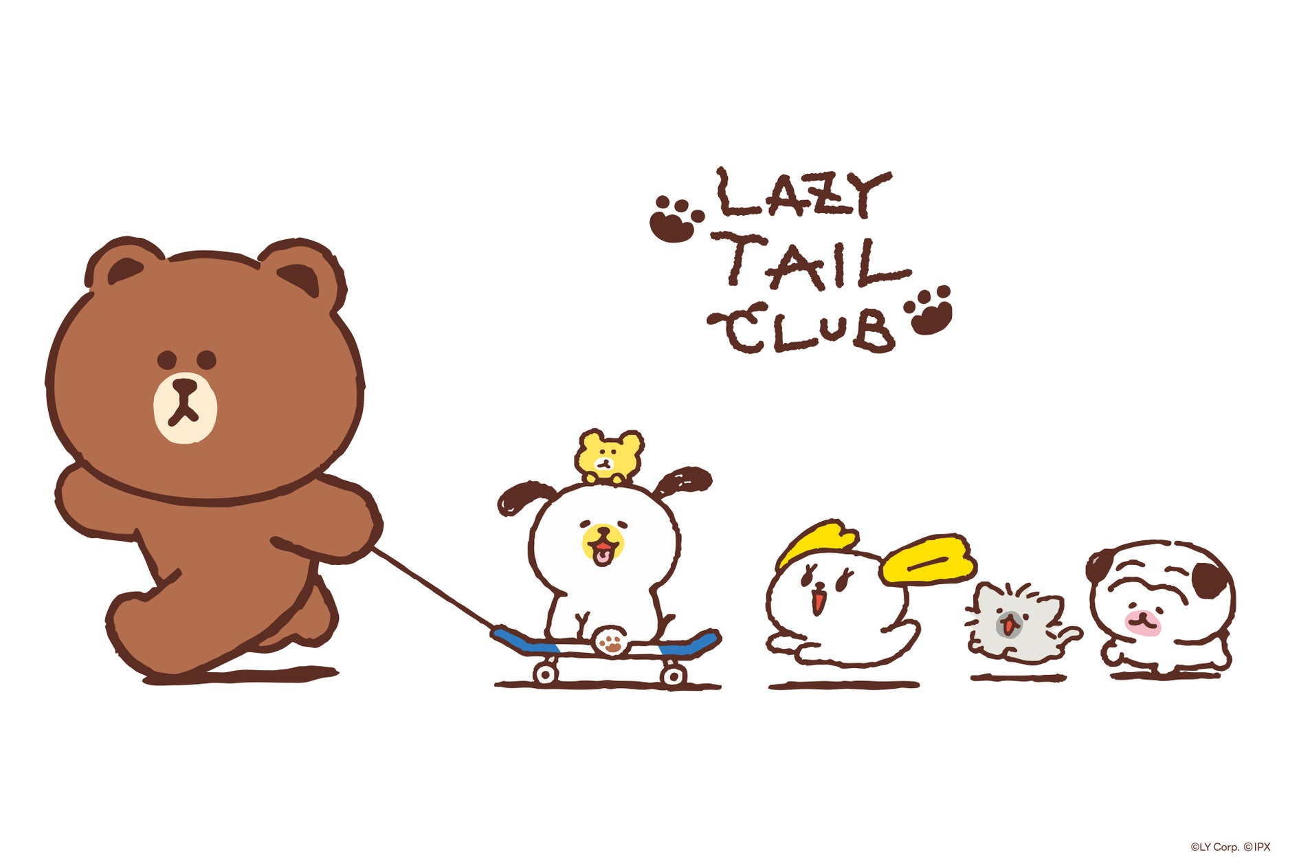 LINE FRIENDSのキャラクター「ブラウン」の15周年記念キャンペーンが本格始動!新キャラクター「LAZY TAIL CLUB」の ...