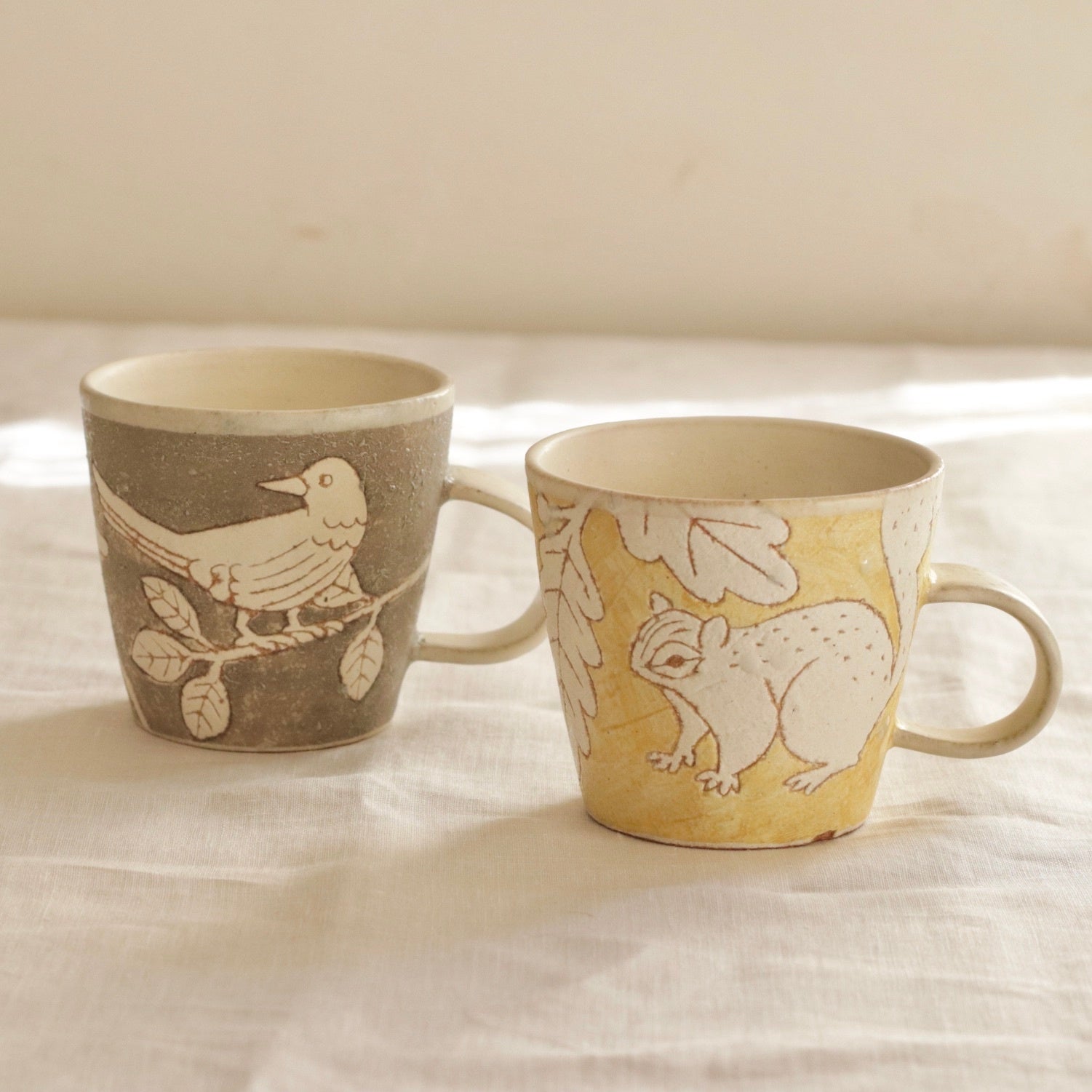 リスと小鳥のカップ