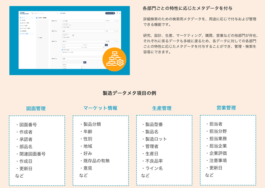 メタデータ管理・詳細検索