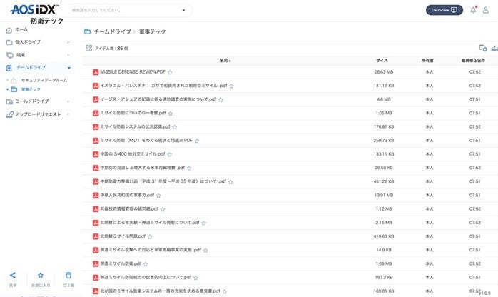 防衛データプラットフォーム AOS IDX