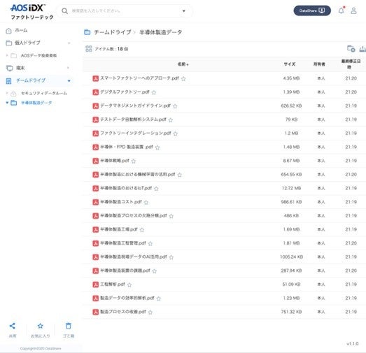 半導体製造データプラットフォームAOS IDX