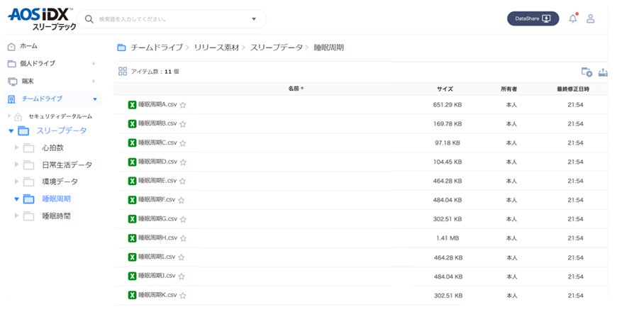 スリープデータプラットフォーム AOS IDX