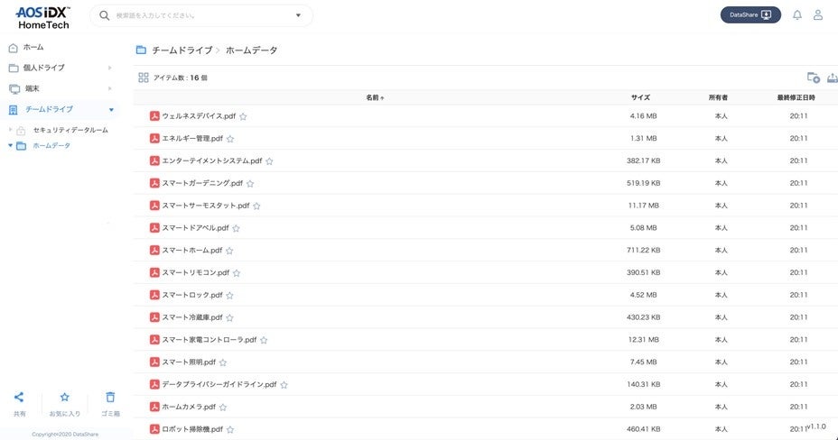 ホームデータプラットフォーム AOS IDX