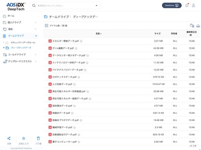 ディープデータプラットフォーム AOS IDX